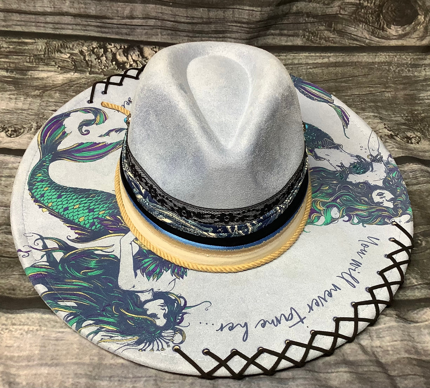 Untamed Mermaid Vegan Suede Wide Brim Hat