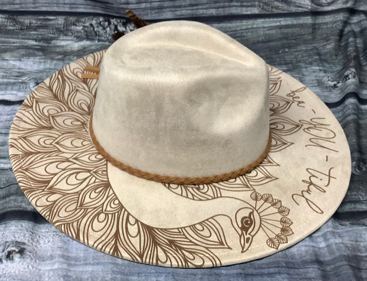 Be-You-Tiful Peacock & Sunflower Wide Brim Hat
