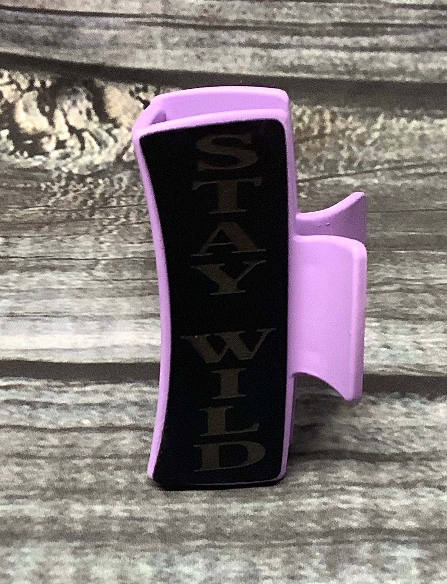 Stay Wild Medium Hair Claw Clip – Engraved Leatherette Western Hair Accessory, Medium Statement Claw Clip