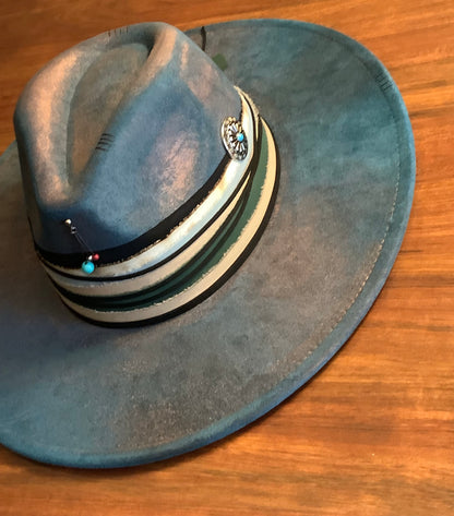 Teal & Copper Wide Brim