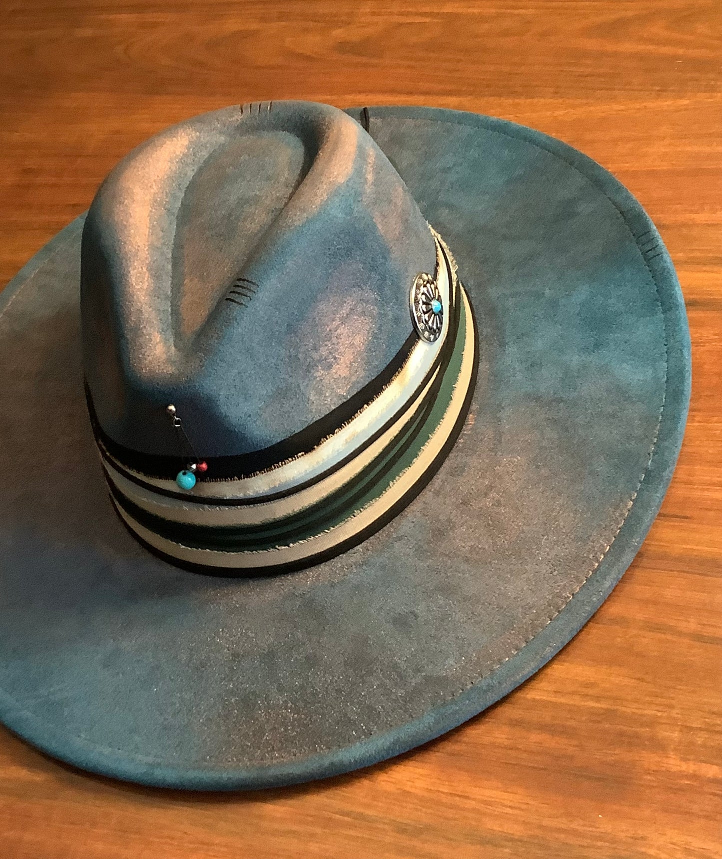 Teal & Copper Wide Brim