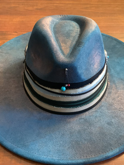 Teal & Copper Wide Brim