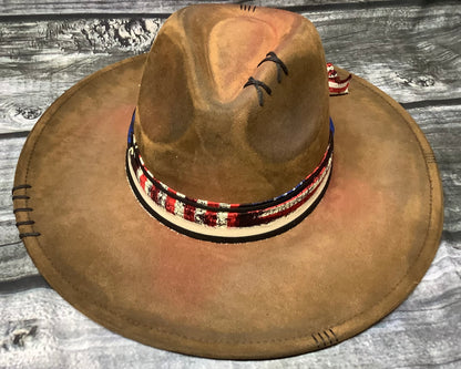 Home of the Brave Vegan Suede Wide Brim Hat