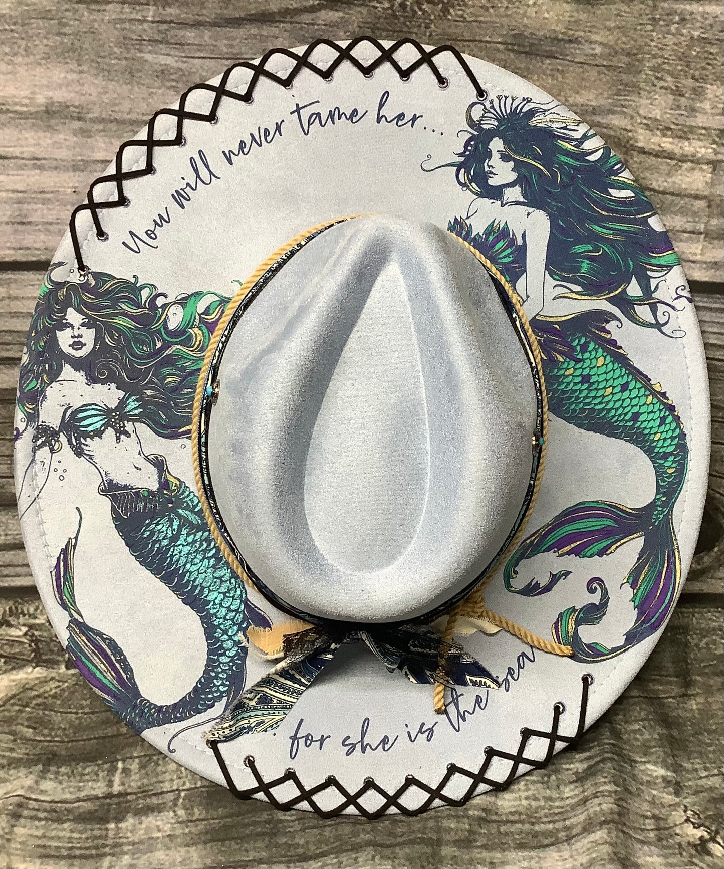 Untamed Mermaid Vegan Suede Wide Brim Hat