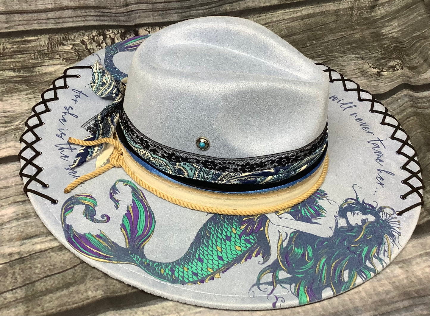 Untamed Mermaid Vegan Suede Wide Brim Hat