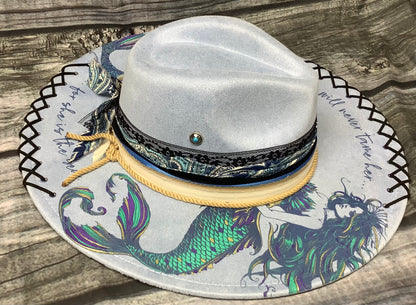 Untamed Mermaid Vegan Suede Wide Brim Hat