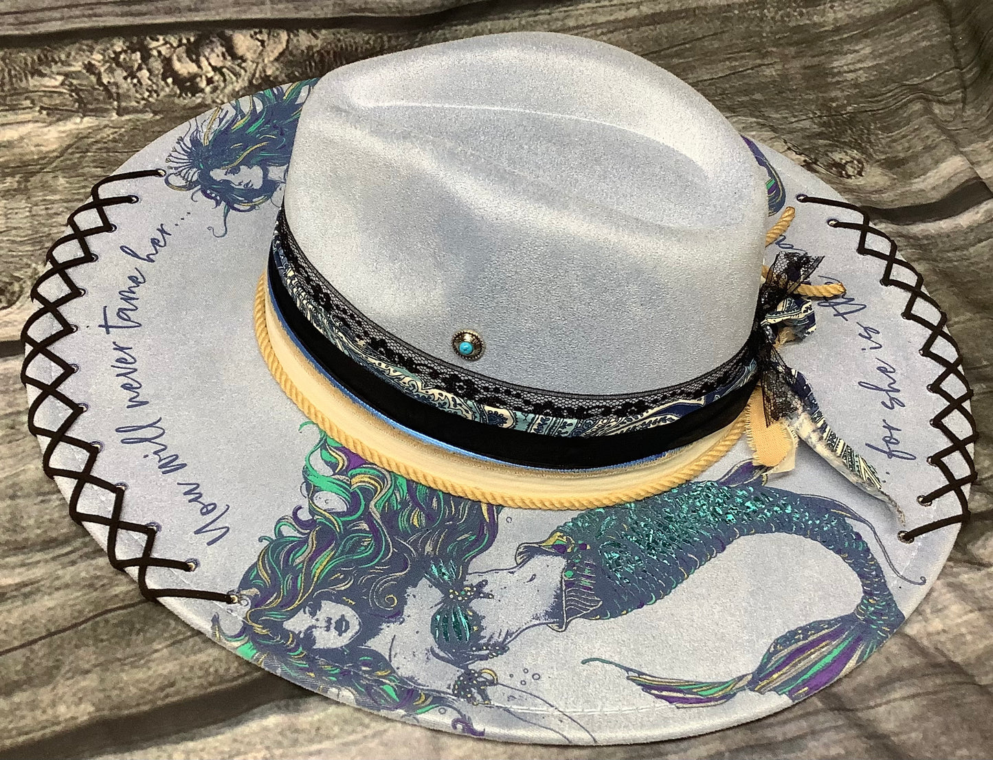 Untamed Mermaid Vegan Suede Wide Brim Hat
