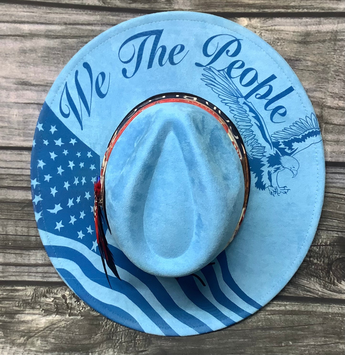 We The People Patriotic Vegan Suede Wide Brim Hat