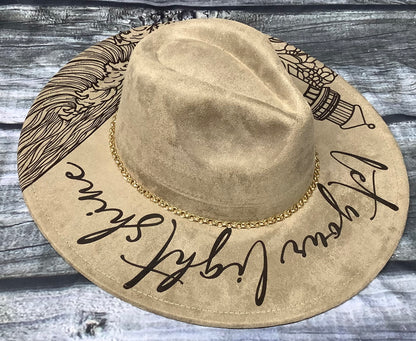 Let Your Light Shine – Lighthouse Vegan Suede Wide Brim Hat