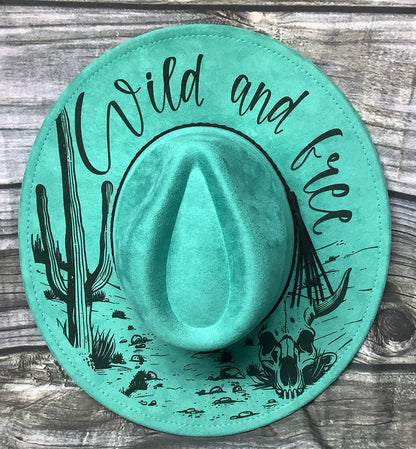 Wild & Free / Stay Wild Vegan Suede Wide Brim Hat