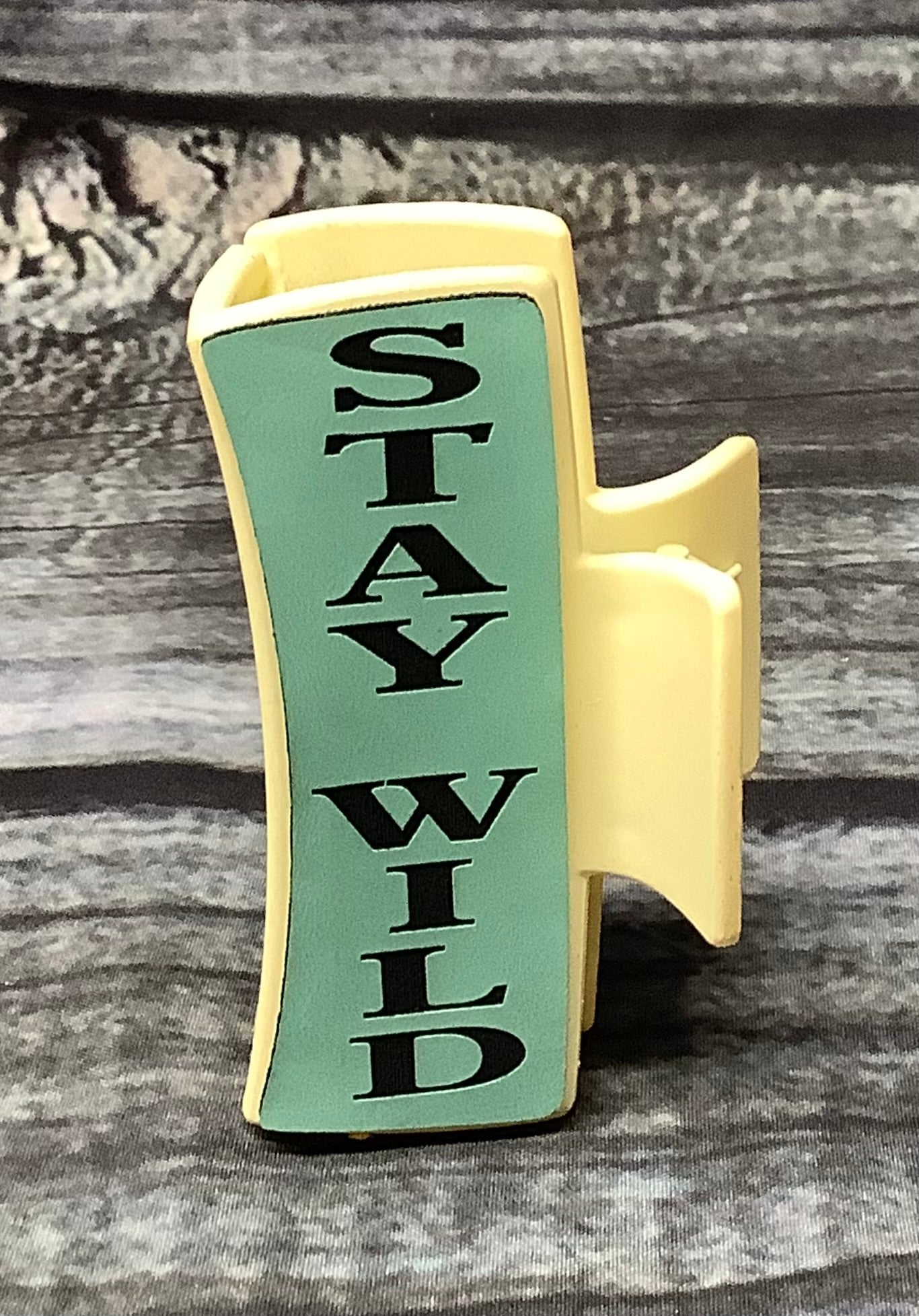 Stay Wild Medium Hair Claw Clip – Engraved Leatherette Western Hair Accessory, Medium Statement Claw Clip