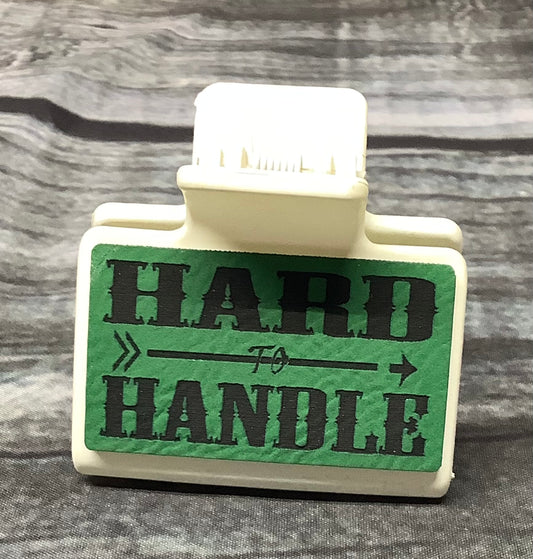 Hard to Handle Mini Hair Claw Clip – Engraved Leatherette Sassy Hair Accessory, Small Statement Claw Clip