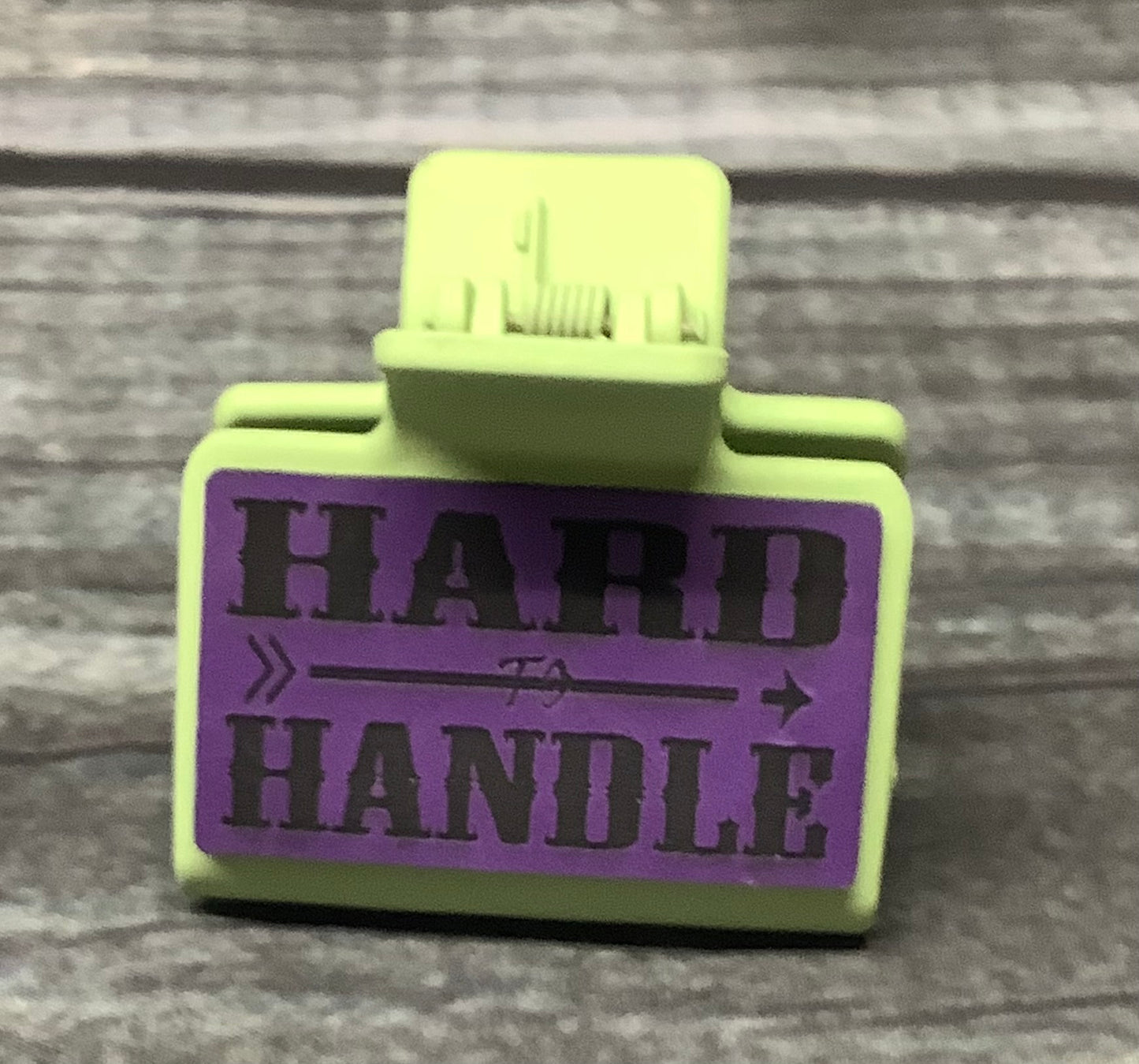 Hard to Handle Engraved Mini Hair Claw Clip