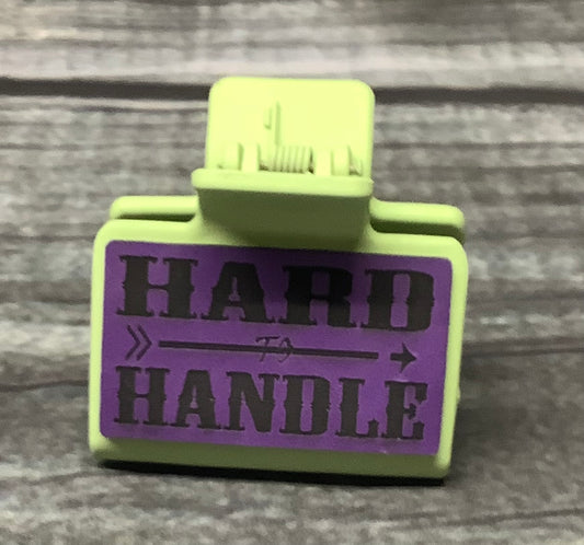 Hard to Handle Engraved Mini Hair Claw Clip